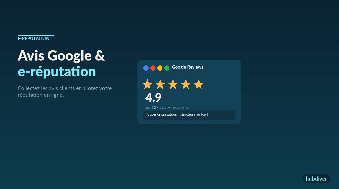 E-réputation et avis Google centre de plongée